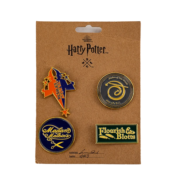 Warner Bros Best Sellers Diagon Alley Shop Sign Pins 3 Warner Bros Best Sellers Diagon Alley Shop Sign Pins