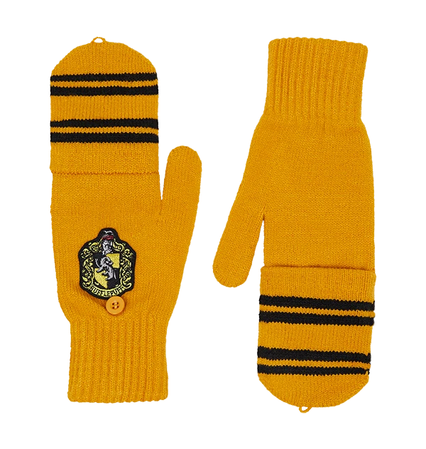 Warner Bros Hufflepuff Knitted Mitten Capped Gloves 4 Warner Bros Hufflepuff Knitted Mitten Capped Gloves